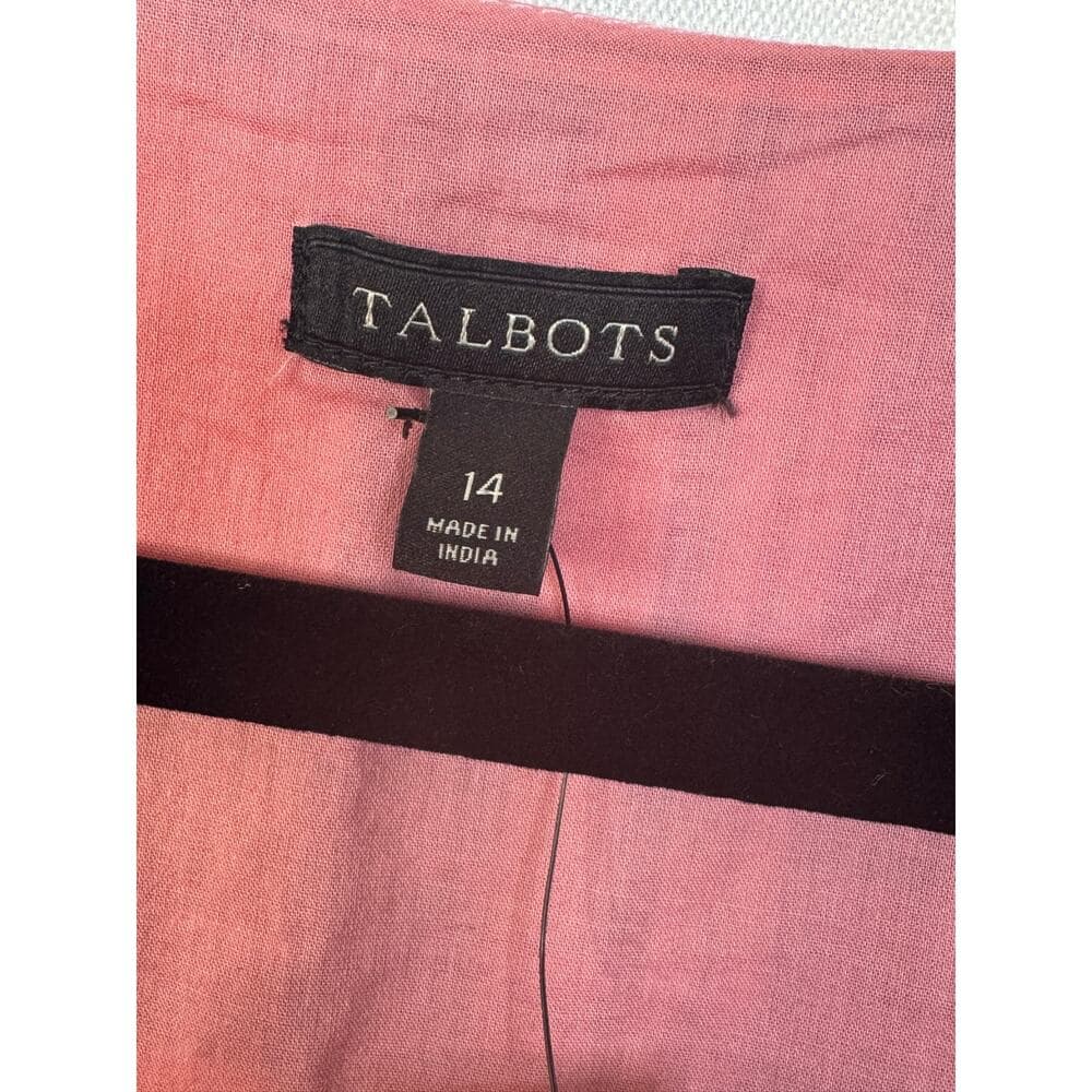 354. NWT Talbots Pink Blue Plaid Sleeveless Belted Dress Size 14 - Thumbnail 4
