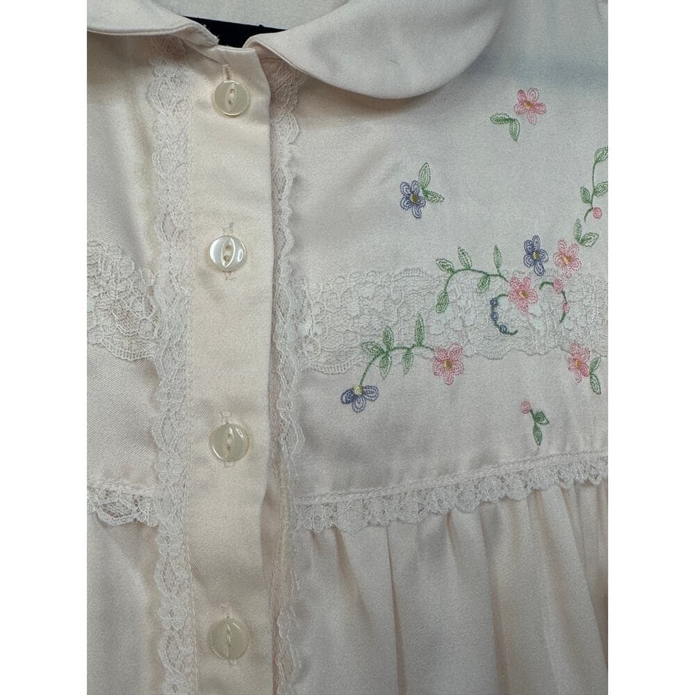 353. Delicates Embroidered Lace Trim Nightgown Sleep Dress Large - Thumbnail 5