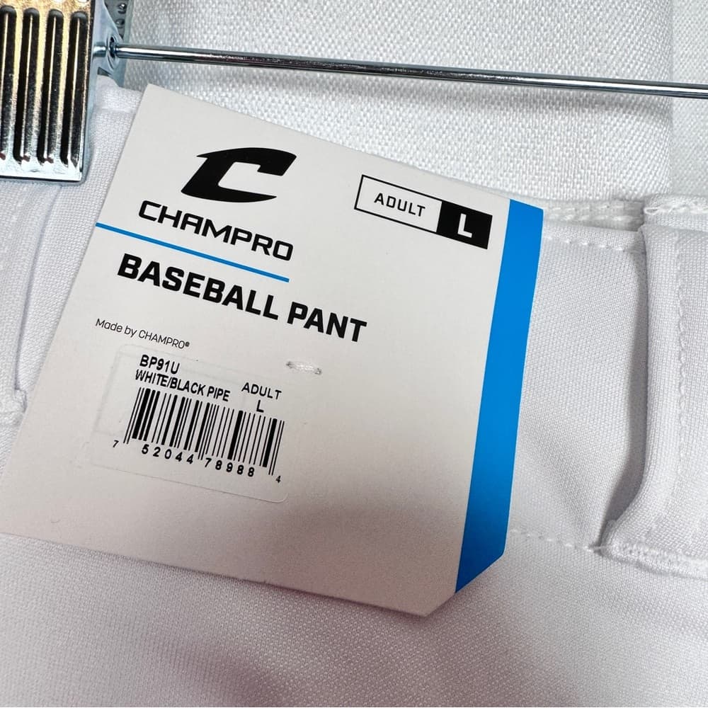 322. Champro Men's White Open Bottom Baseball Pants - Thumbnail 5