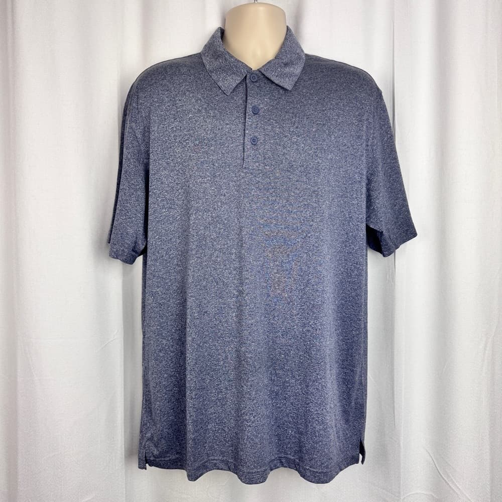 296. Sport-Tek Heathered Blue Performance Polo Shirt XL - Thumbnail 5