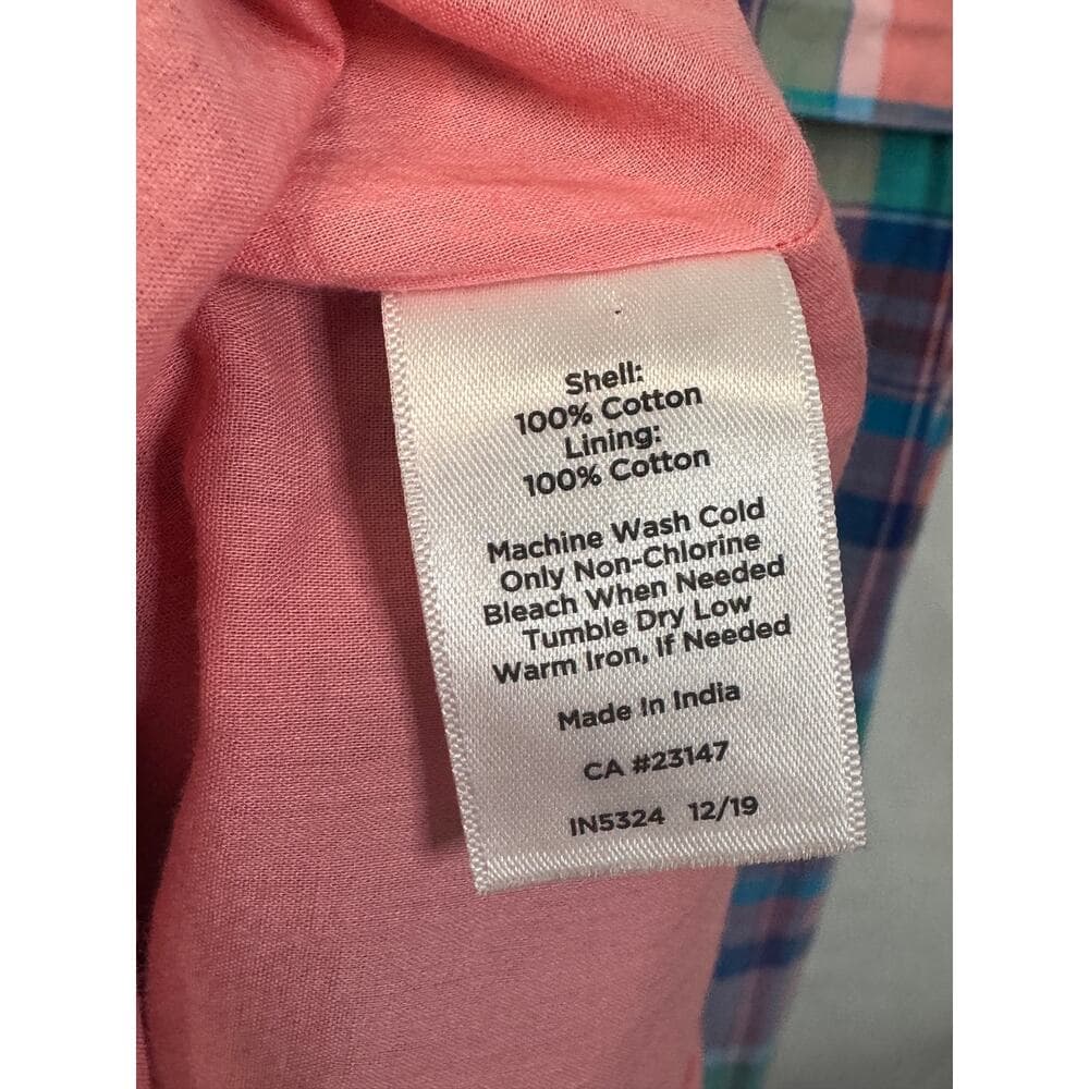354. NWT Talbots Pink Blue Plaid Sleeveless Belted Dress Size 14 - Thumbnail 7