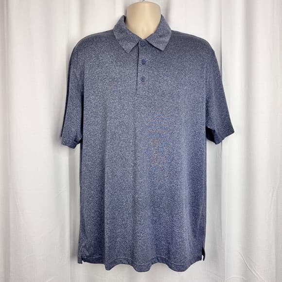 296. Sport-Tek Heathered Blue Performance Polo Shirt XL - Thumbnail 6
