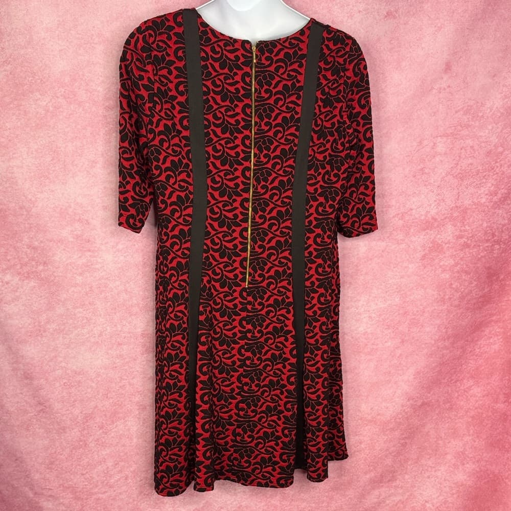 244. CB Red Black Patterned A-Line Dress Women’s Size 18W - Thumbnail 3