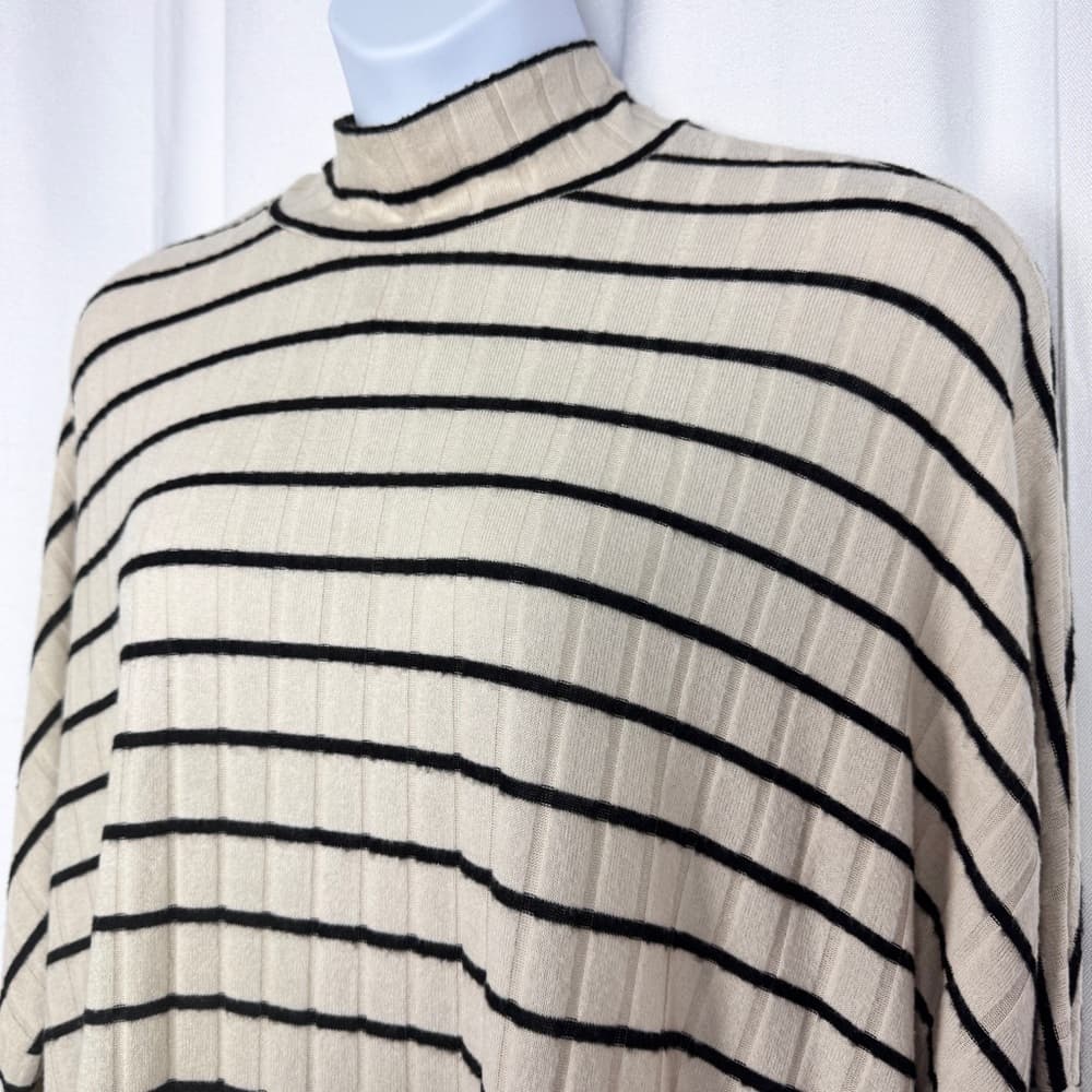 317. Pilcro Anthropologie A+ Eri + Ali Striped Ribbed Mock Neck Top NWT Plus 2X - Thumbnail 3