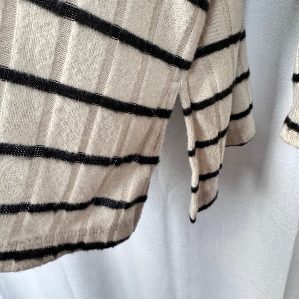 317. Pilcro Anthropologie A+ Eri + Ali Striped Ribbed Mock Neck Top NWT Plus 2X - Thumbnail 6