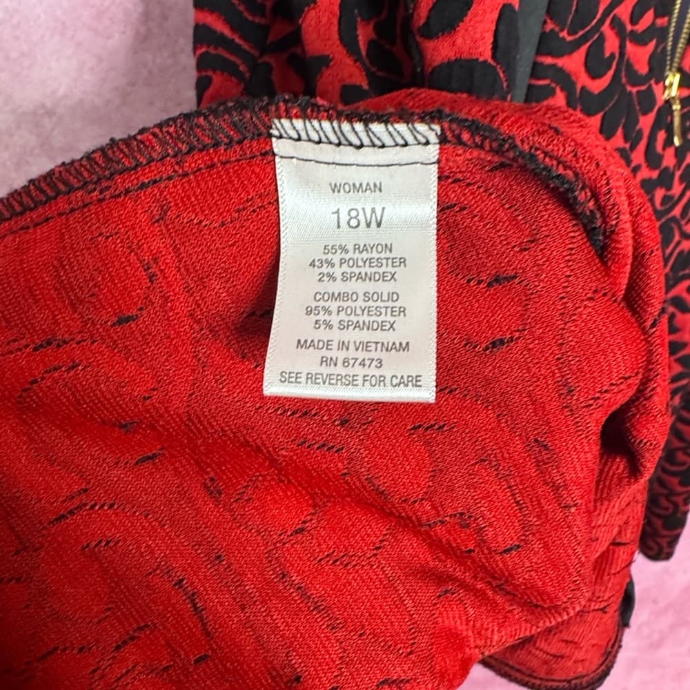 244. CB Red Black Patterned A-Line Dress Women’s Size 18W - Thumbnail 4
