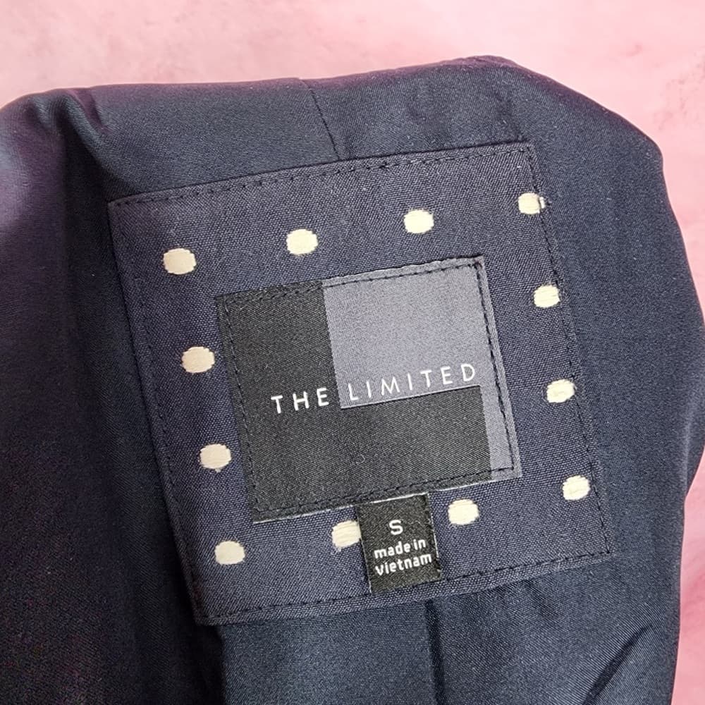 199. The Limited Navy Polka Dot Blazer Jacket Small