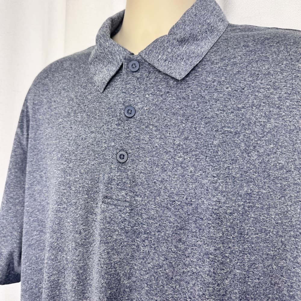 296. Sport-Tek Heathered Blue Performance Polo Shirt XL - Thumbnail 3