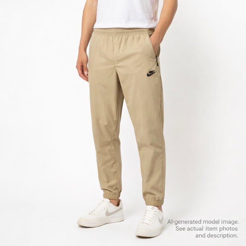 333. Nike Dri-FIT Woven Jogger Pants Beige Athletic Zip Pocket Men’s L - Thumbnail 7