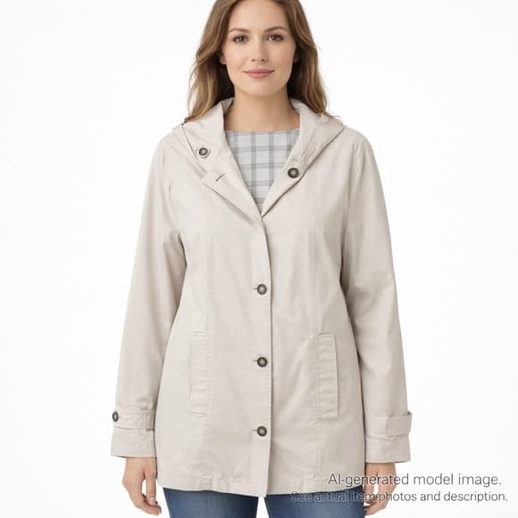 245. London Fog Khak(ease) Women’s Hooded Khaki Coat XL - Thumbnail 8