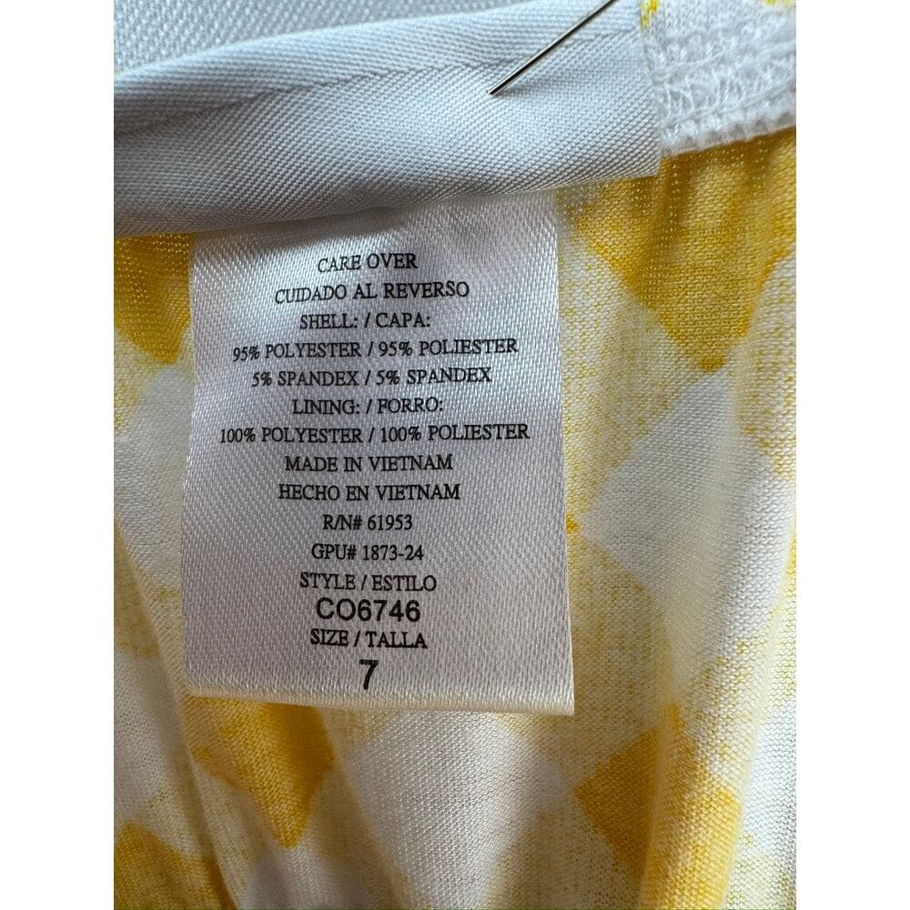 368. Jona Michelle Girls Floral Yellow Gingham Sundress Size 7 - Thumbnail 4