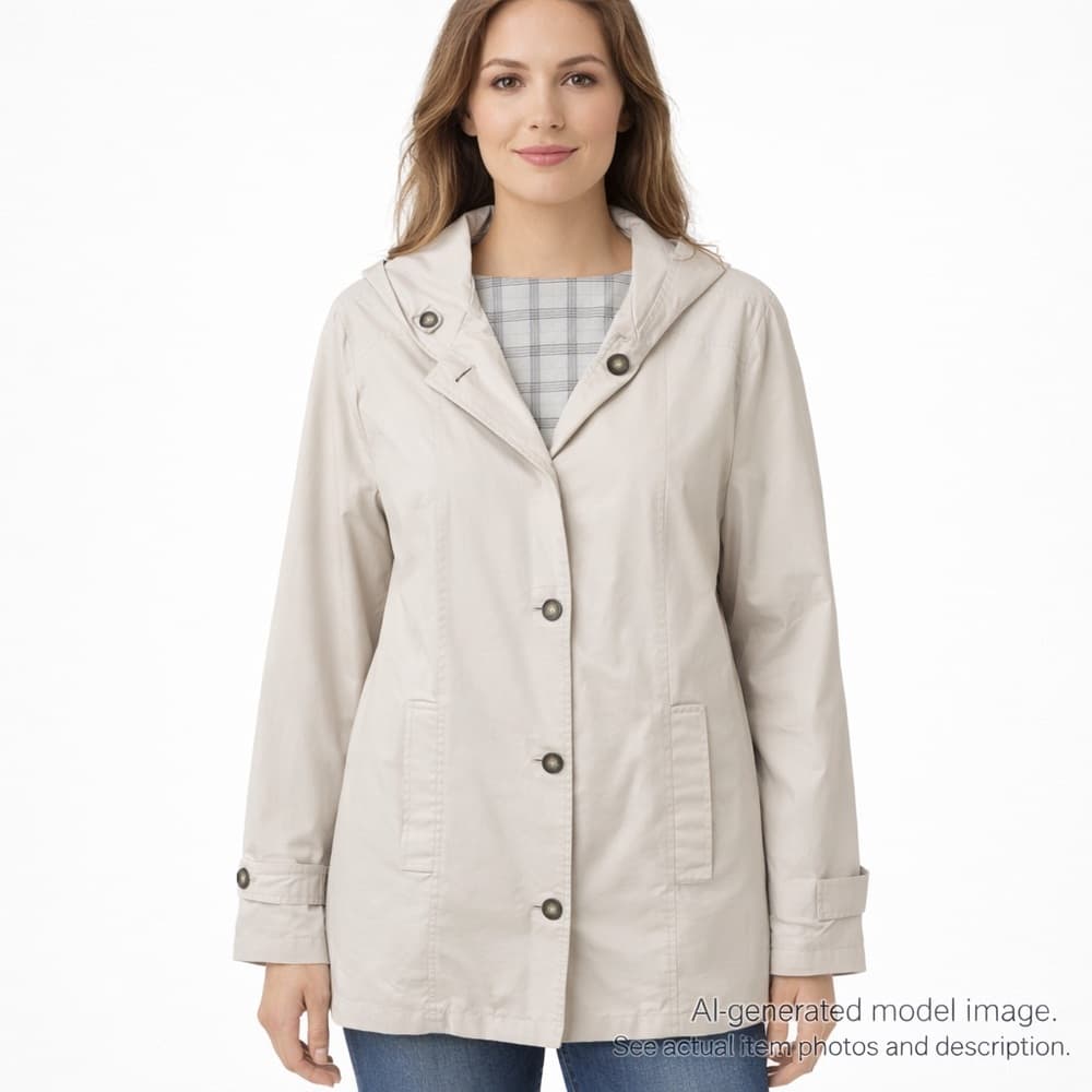 245. London Fog Khak(ease) Women’s Hooded Khaki Coat XL - Thumbnail 7