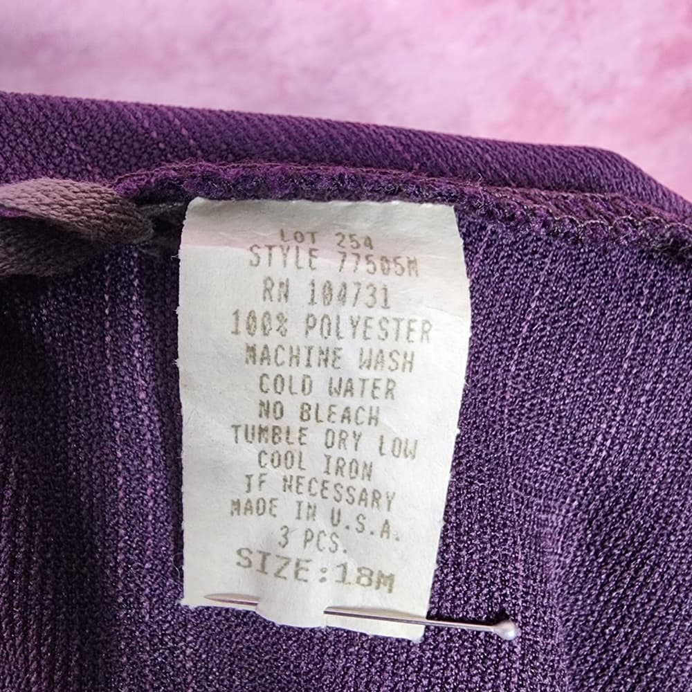 195. NWT Vintage D.J. Summers Purple Skirt Suit Set 18M - Thumbnail 7