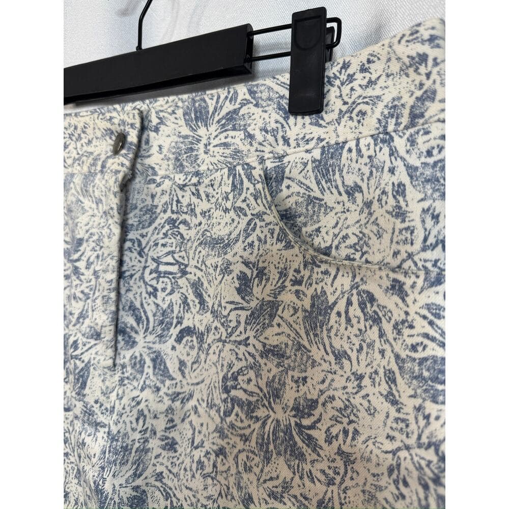384. Elliott Lauren Blue White Floral Print Pencil Skirt Size 8 - Thumbnail 4