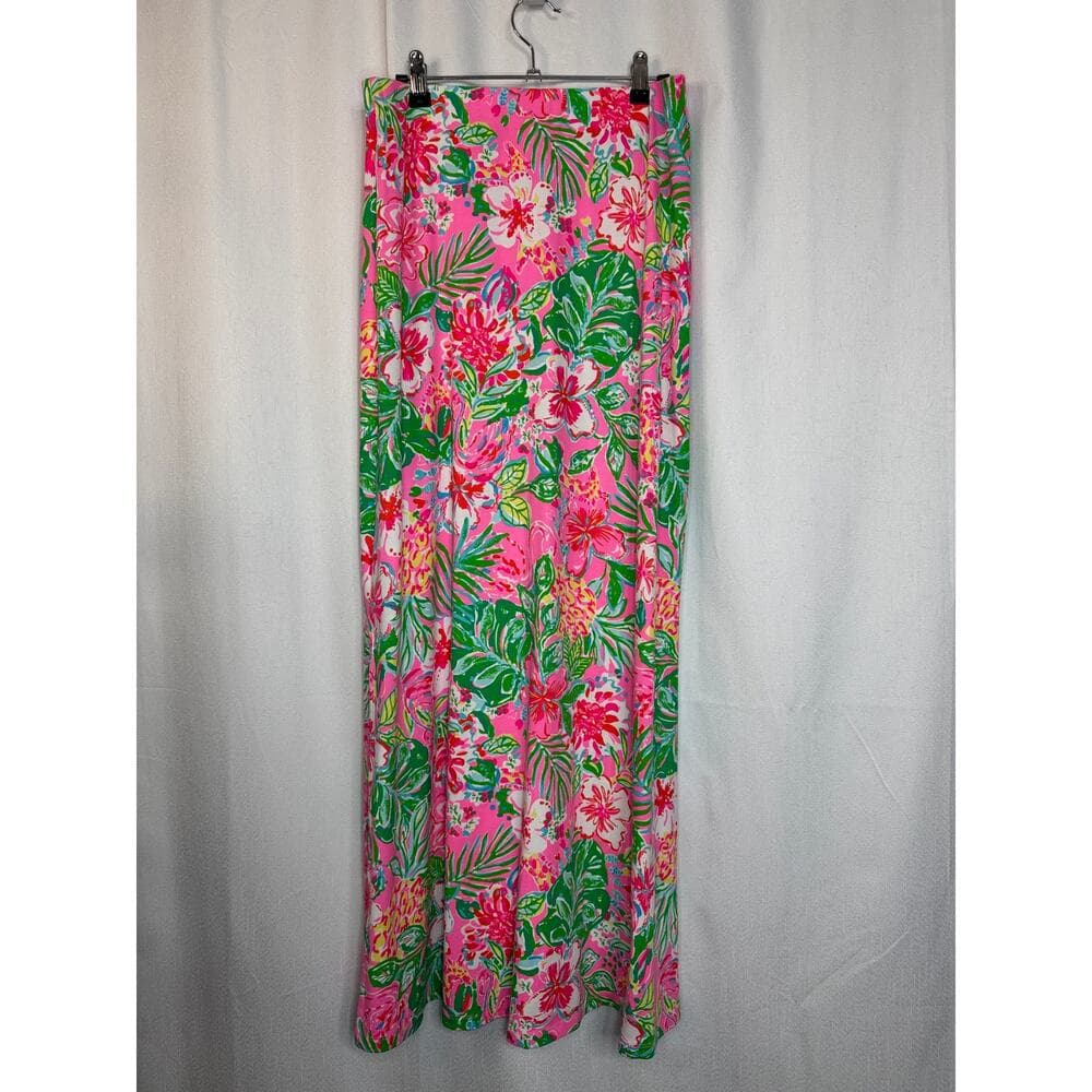 360. Lilly Pulitzer Pink Tropical Print Maxi Skirt Size Small - Thumbnail 3