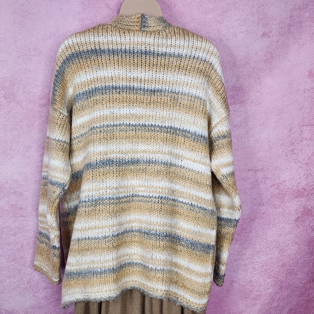 183. Anthropologie NWOT Striped Open Front Knit Cardigan Jacket XS - Thumbnail 3