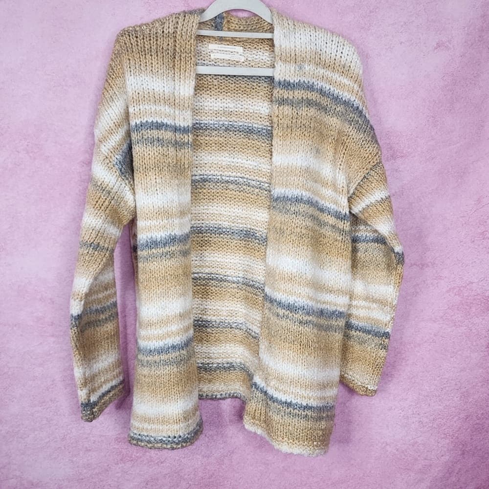 183. Anthropologie NWOT Striped Open Front Knit Cardigan Jacket XS - Thumbnail 6