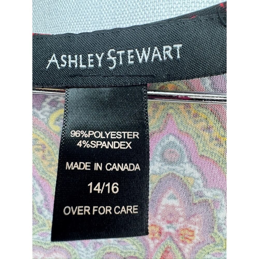 381. Ashley Stewart Paisley Boho Kimono Sleeve Dress Size 14/16 - Thumbnail 2