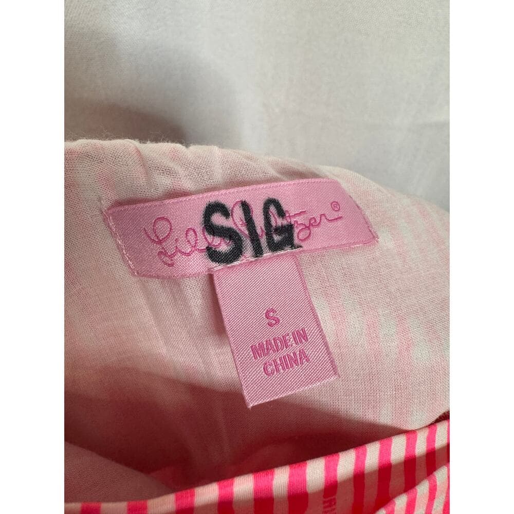 355. Lilly Pulitzer Pink Gingham Scallop Hem Skirt Size Small - Thumbnail 5