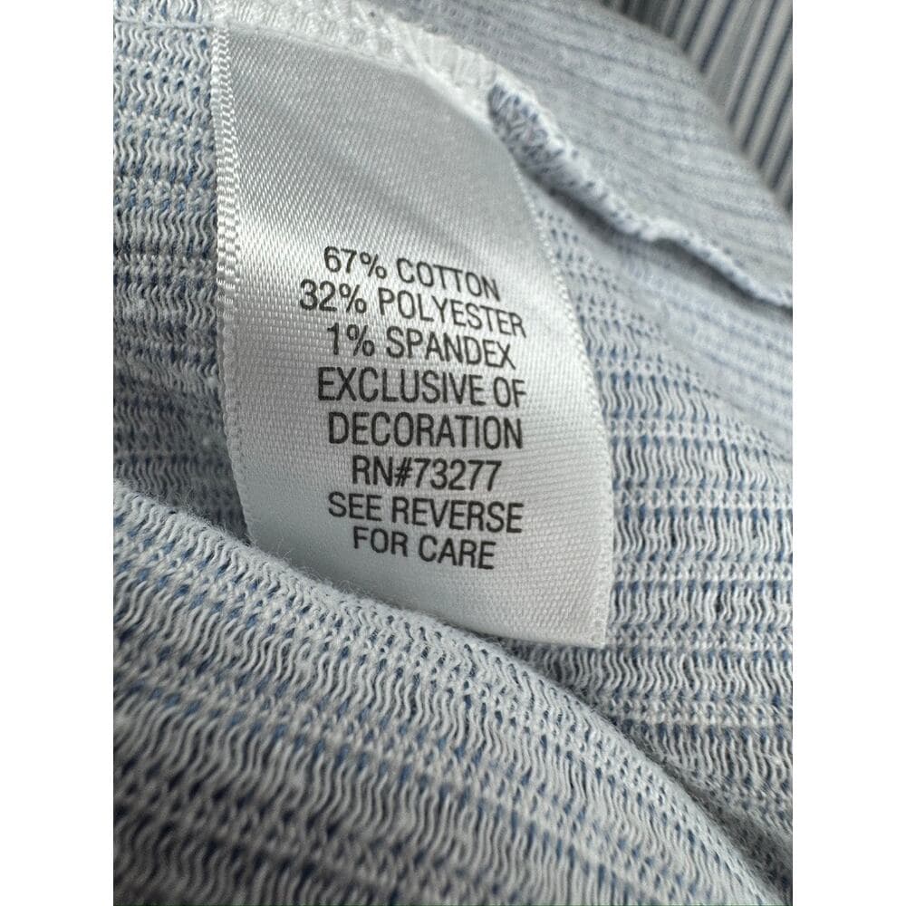 376. A Glow Maternity Blue White Striped Button Front Dress Size M - Thumbnail 5