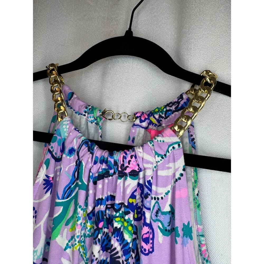363. Lilly Pulitzer Halter Tank Top Purple Sea Life Print Size S - Thumbnail 2