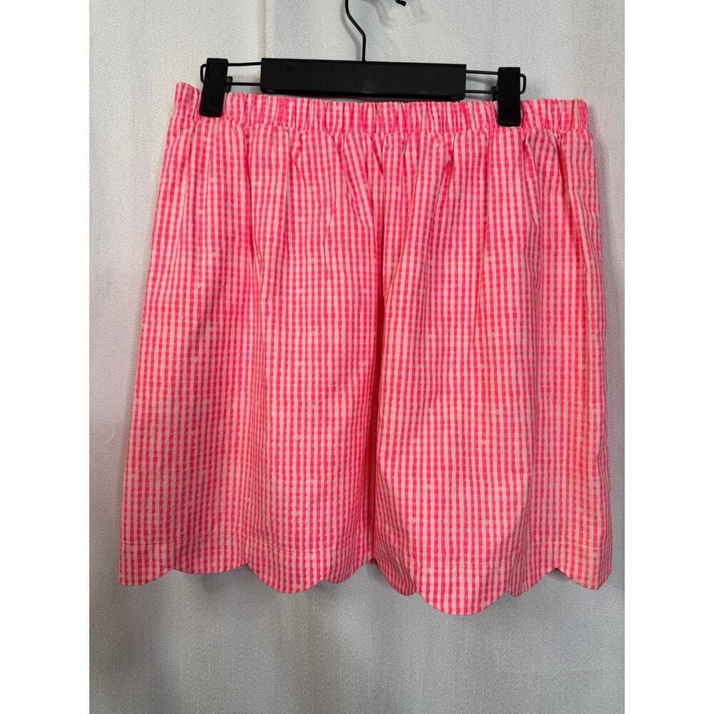 355. Lilly Pulitzer Pink Gingham Scallop Hem Skirt Size Small - Thumbnail 4