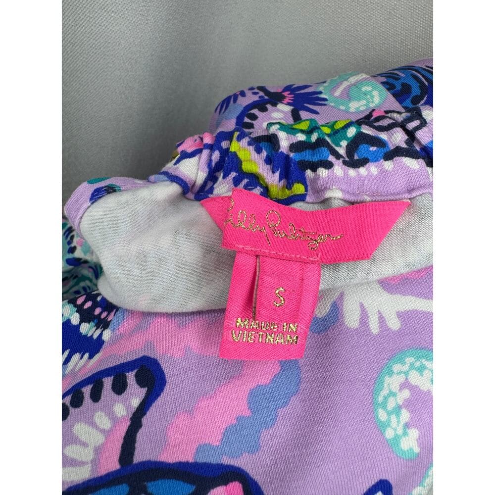 363. Lilly Pulitzer Halter Tank Top Purple Sea Life Print Size S - Thumbnail 7