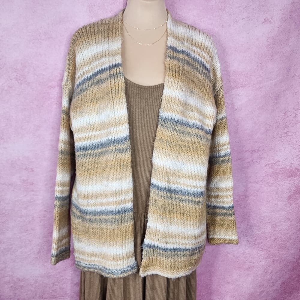 183. Anthropologie NWOT Striped Open Front Knit Cardigan Jacket XS - Thumbnail 2