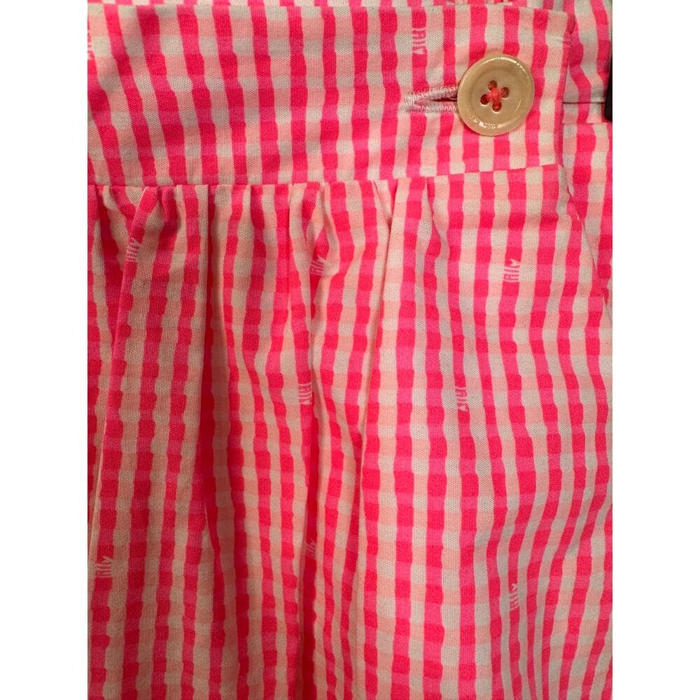 355. Lilly Pulitzer Pink Gingham Scallop Hem Skirt Size Small - Thumbnail 2