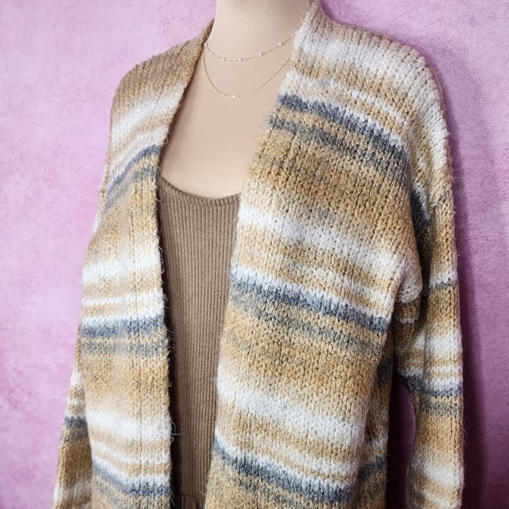 183. Anthropologie NWOT Striped Open Front Knit Cardigan Jacket XS - Thumbnail 4