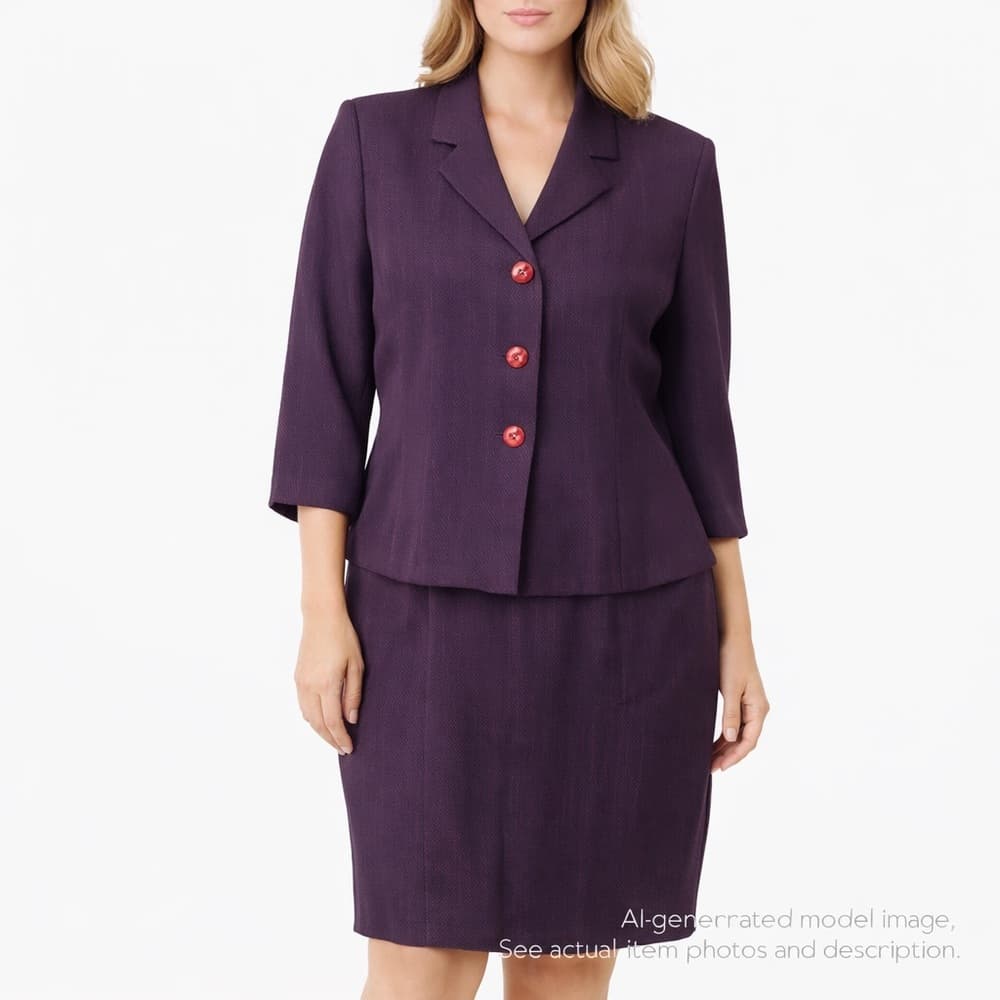 195. NWT Vintage D.J. Summers Purple Skirt Suit Set 18M - Thumbnail 8