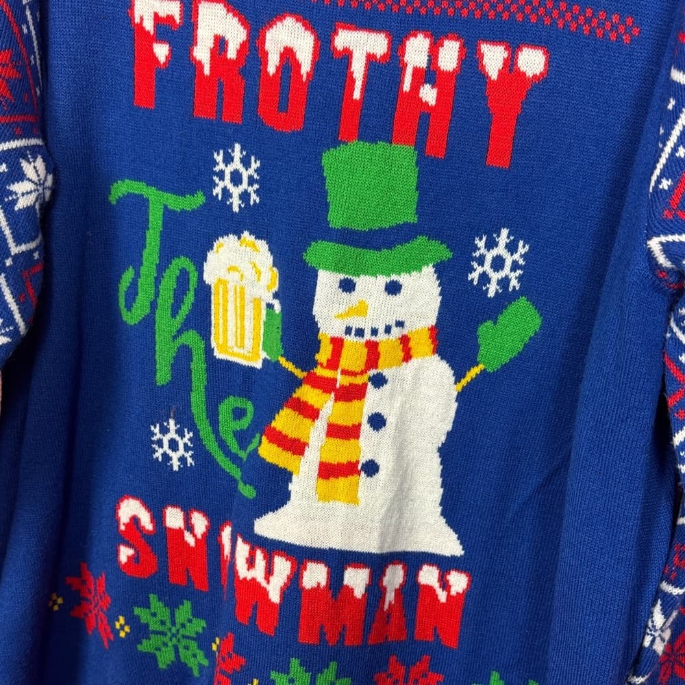 252. Rockin’ Around Frothy the Snowman Christmas Sweater XXL - Thumbnail 2