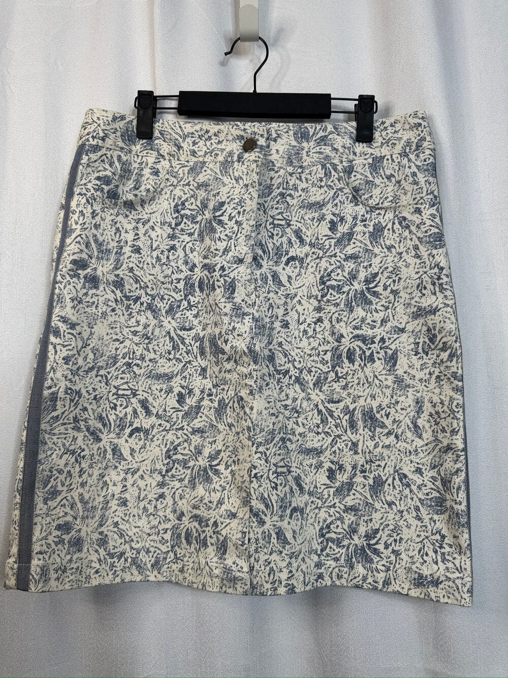 384. Elliott Lauren Blue White Floral Print Pencil Skirt Size 8 - Thumbnail 8