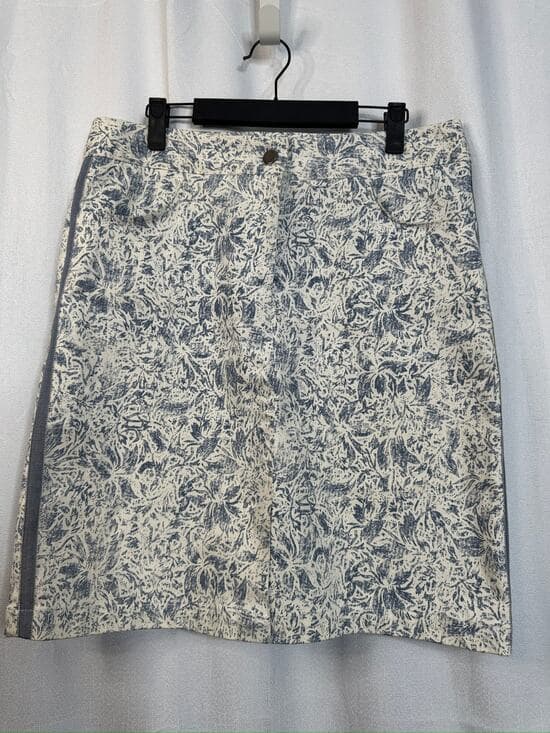384. Elliott Lauren Blue White Floral Print Pencil Skirt Size 8 - Thumbnail 9