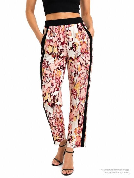 361. Donna Karan New York NWT Abstract Floral Ankle Pants Size 10 - Thumbnail 9