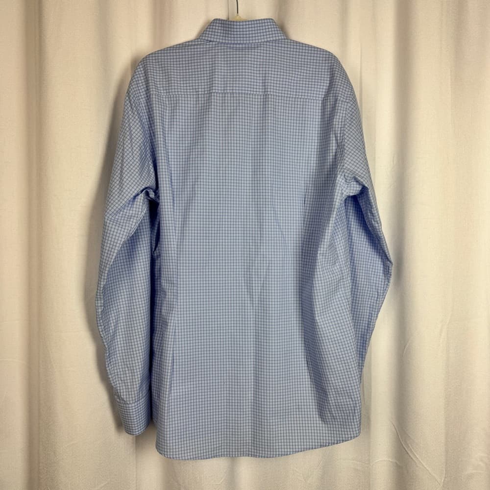 326. Eton Contemporary Blue Check 100% Cotton Dress Shirt 16.5 / 42 - Thumbnail 4