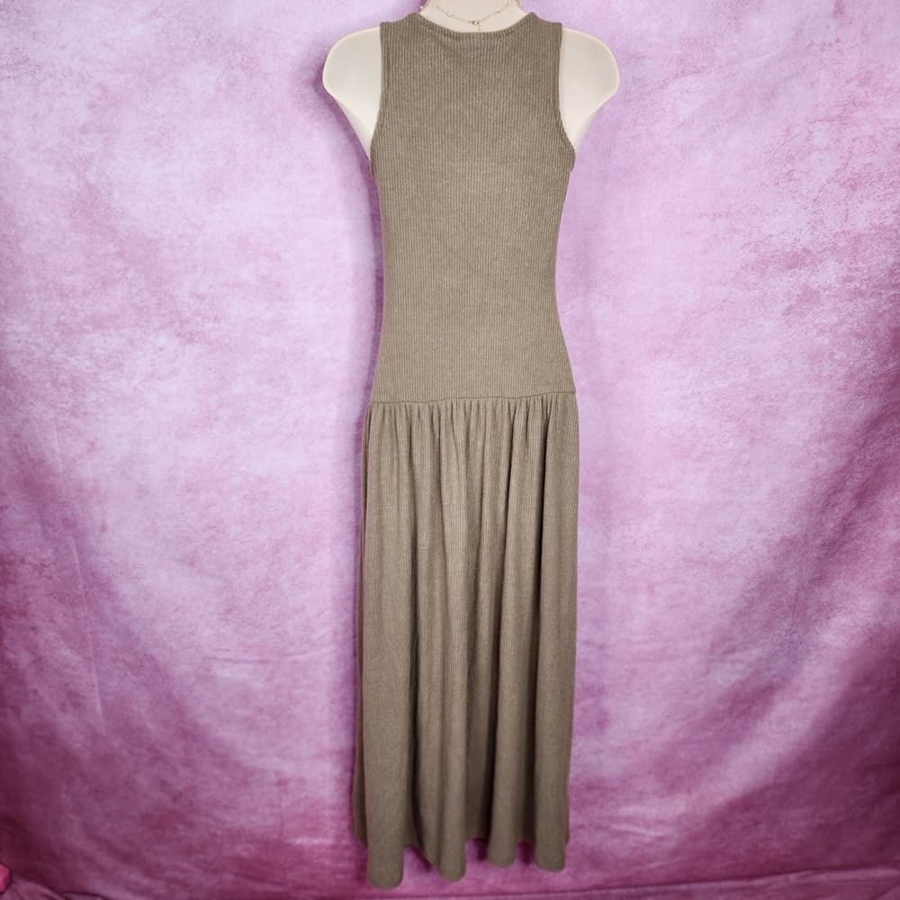 174. Universal Thread Sleeveless Ribbed Maxi Dress Brown XS & L - Thumbnail 3