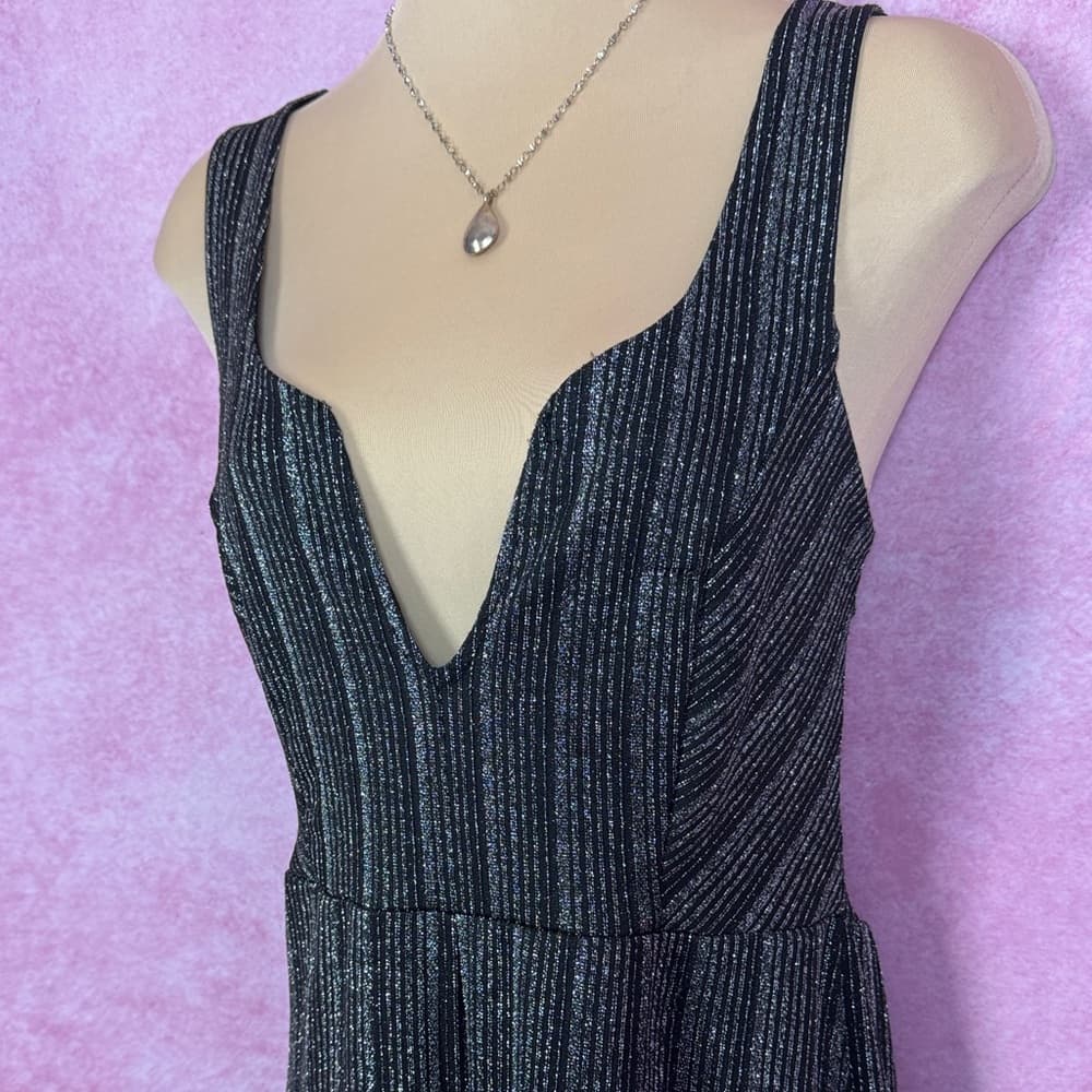 280. Blāshe Metallic Striped Jumpsuit M - Thumbnail 3