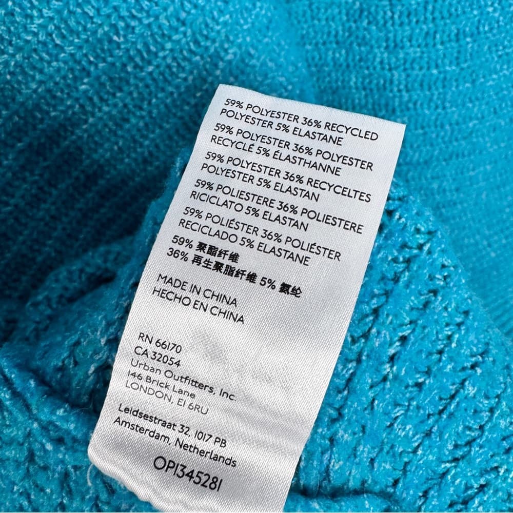 301. Anthropologie A+ Teal Knit Cowl Neck Sweater Coat 2X - Thumbnail 5