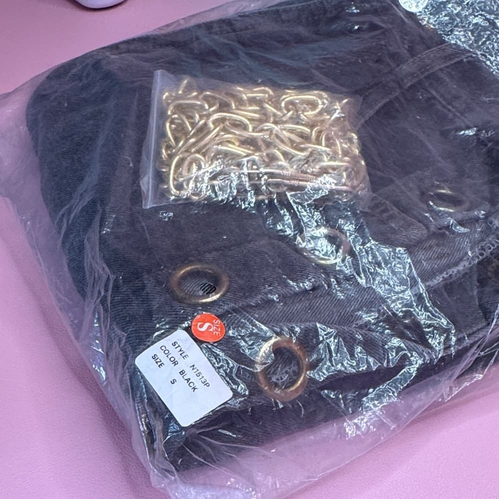 146. No1 Los Angeles Side Grommet Chain Pants Size S - Thumbnail 6