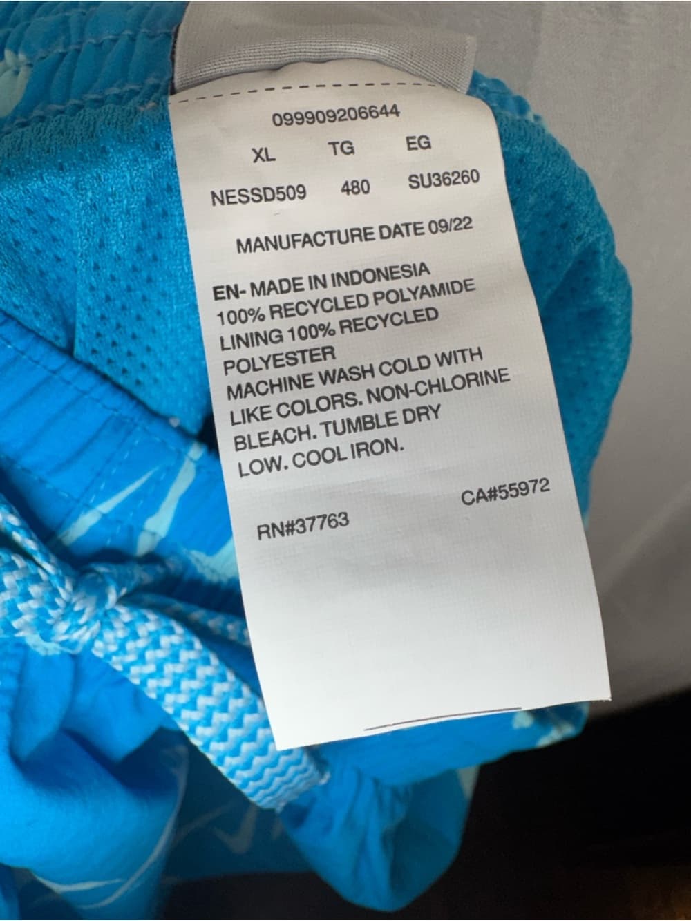 343. NWT Nike Swim Blue Logo Print Swim Trunks XL - Thumbnail 4