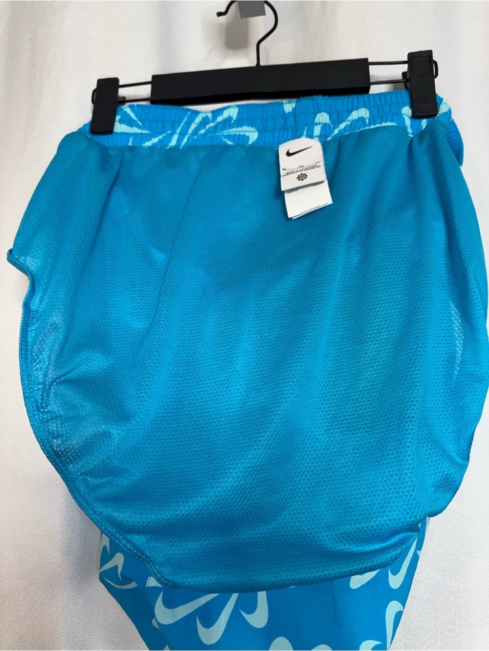 343. NWT Nike Swim Blue Logo Print Swim Trunks XL - Thumbnail 5