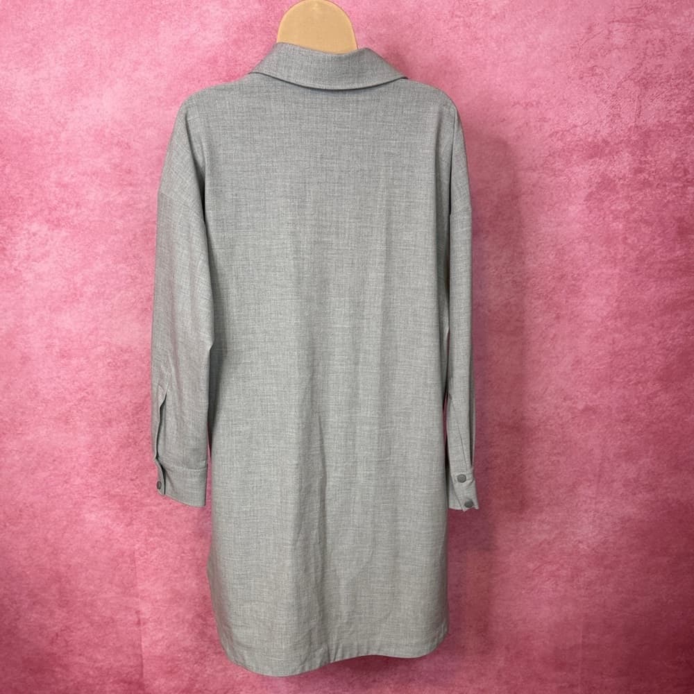 132. ZARA Gray Shirt Dress XS - Thumbnail 4
