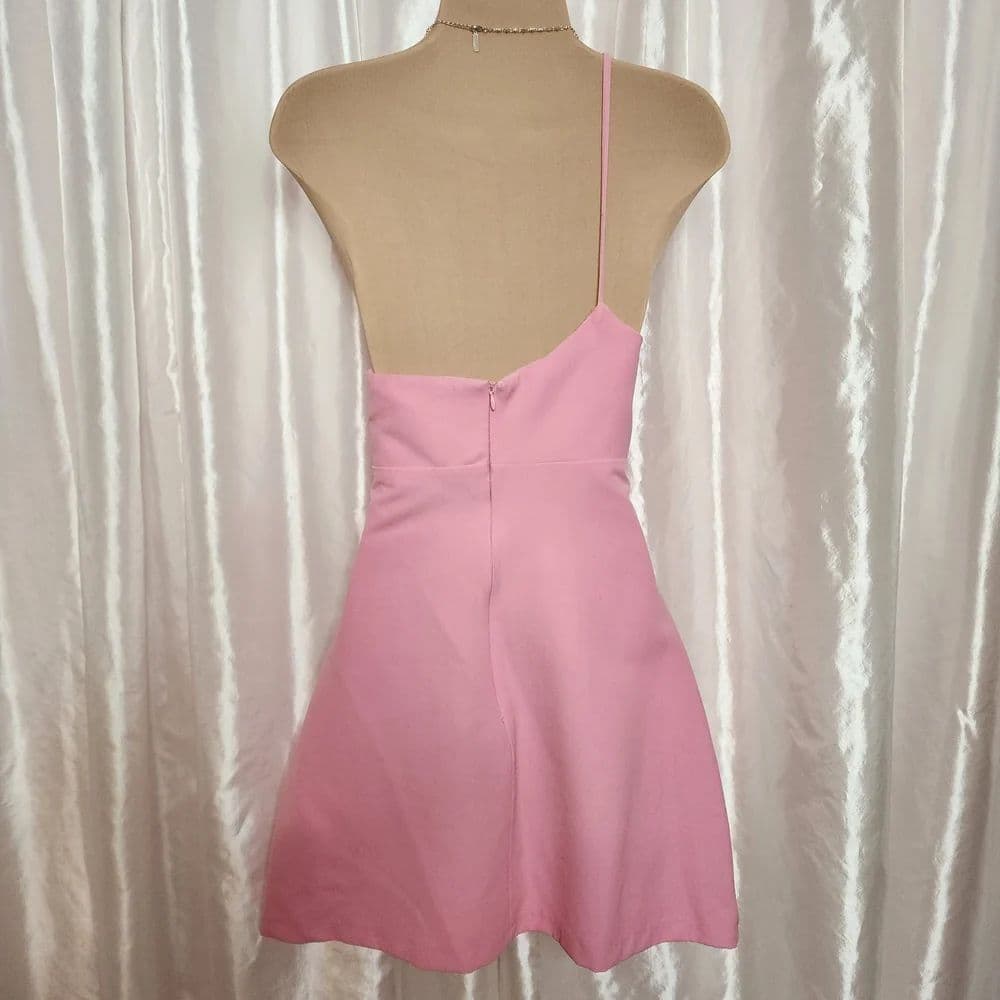 107. ZARA Elegant Pink One-Shoulder Dress - Thumbnail 2