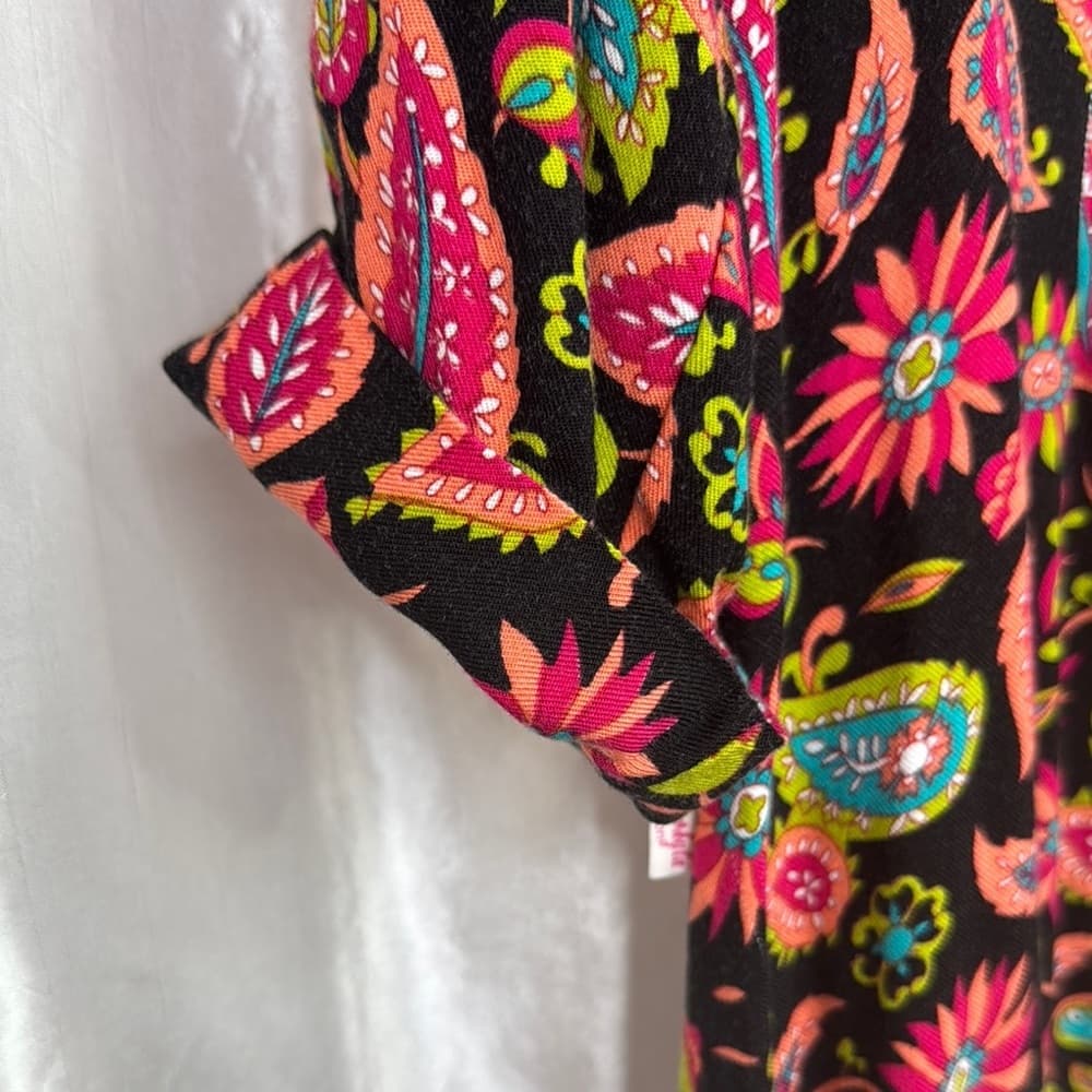 100. Lookyta Black Floral Paisley Tunic Dress – Size M - Thumbnail 3