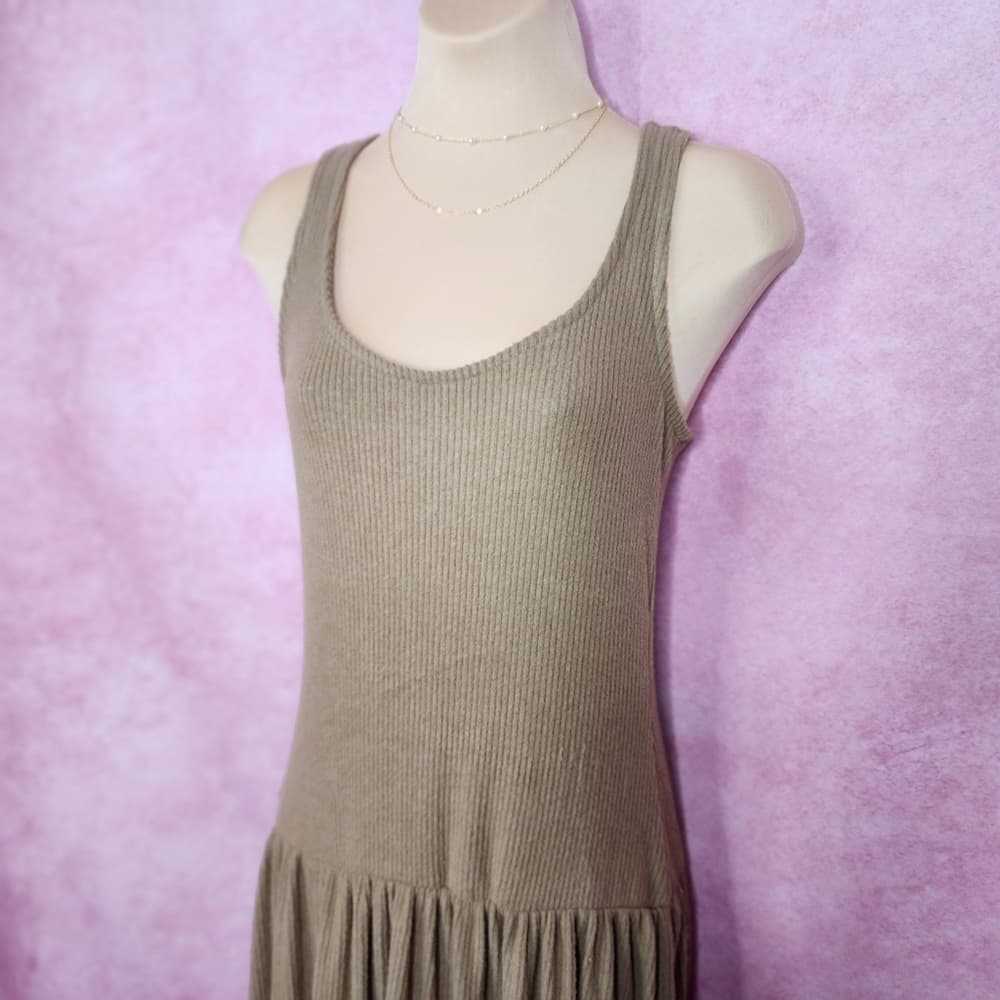 174. Universal Thread Sleeveless Ribbed Maxi Dress Brown XS & L - Thumbnail 2
