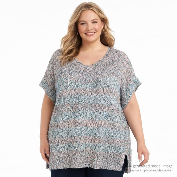 309. NWT Pilcro Textured Knit Tunic Sweater Top 3X - Thumbnail 12