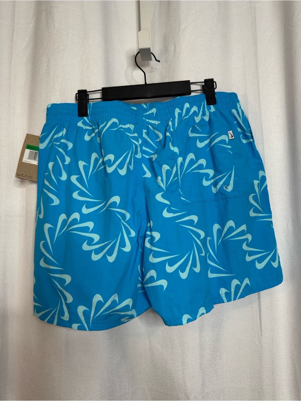 343. NWT Nike Swim Blue Logo Print Swim Trunks XL - Thumbnail 2