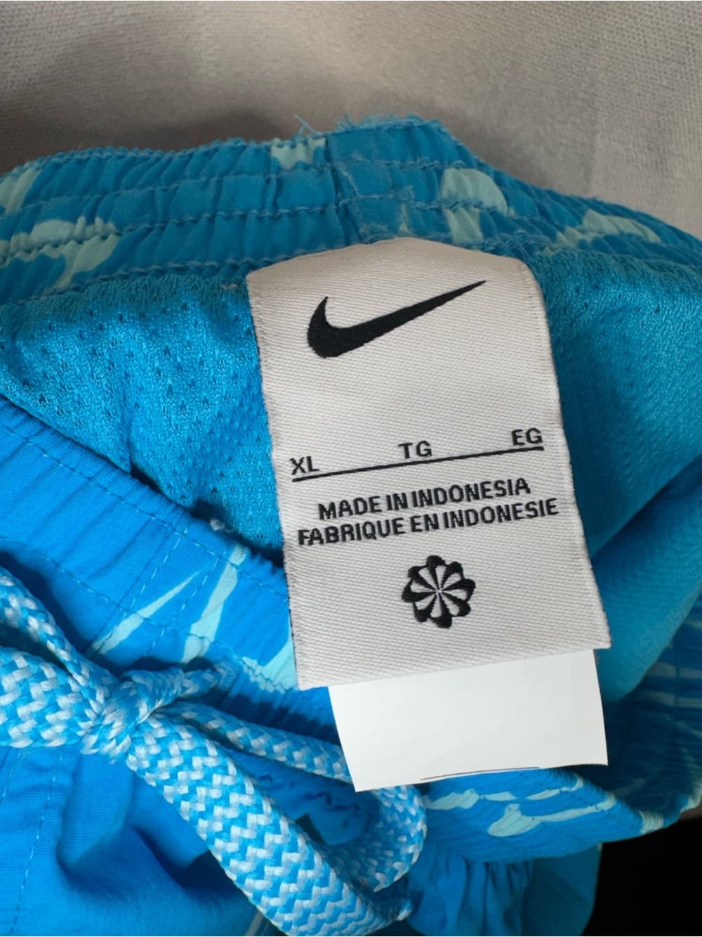 343. NWT Nike Swim Blue Logo Print Swim Trunks XL - Thumbnail 3