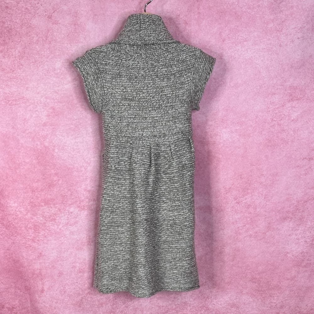 249. TYLER BOE Cowl Neck Knit Lambswool Blend Sweater Dress Gray Pleats Size S - Thumbnail 4